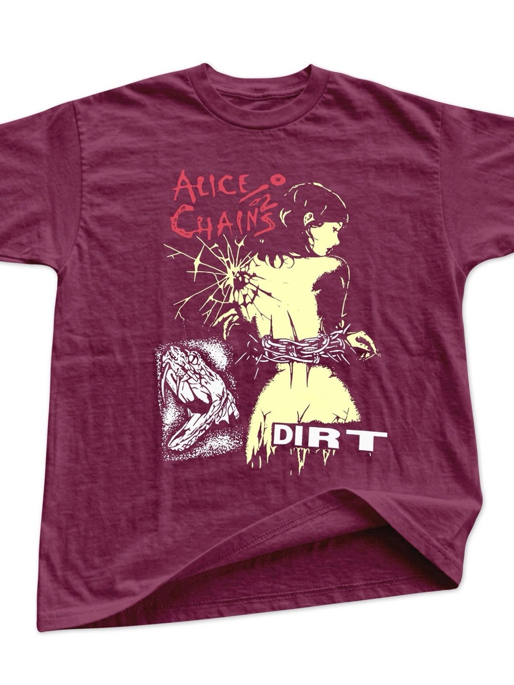 Gildan Maroon Alice In Chains 'Dirt' Graphic Tee